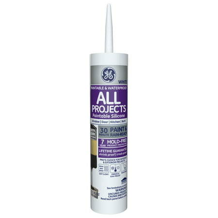 GE All Projects Paintable Silicone W&D White (Best Paintable Interior Caulk)