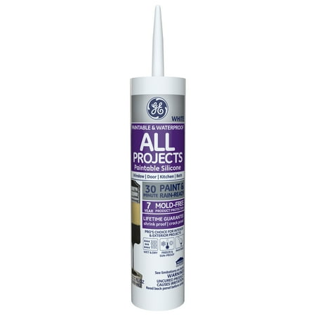 GE All Projects Paintable Silicone W&D White (Best Paintable Caulk For Trim)