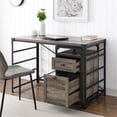 thumbnail image 5 of 48" Angle Iron Desk with Filing Cabinet Cabinet in Gray Wash, 5 of 5