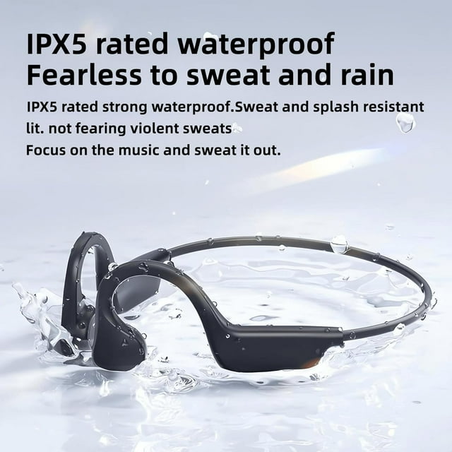 Auriculares de conducción ósea, auriculares óseos, auriculares Bluetooth de fitness inalámbricos de oído abierto mejorados con micrófono, 8 horas de duración
