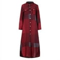 thumbnail image 3 of ZANZEA Women's Long Shirt Collar Checked Plaid Dress Tie Dye Vintage Print Dress, 3 of 9