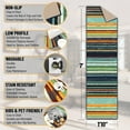 thumbnail image 6 of Ottomanson Striped Kitchen Runner Rug 1'10" x 7' - Non Slip Low Pile Carpet, Multicolor, 6 of 14