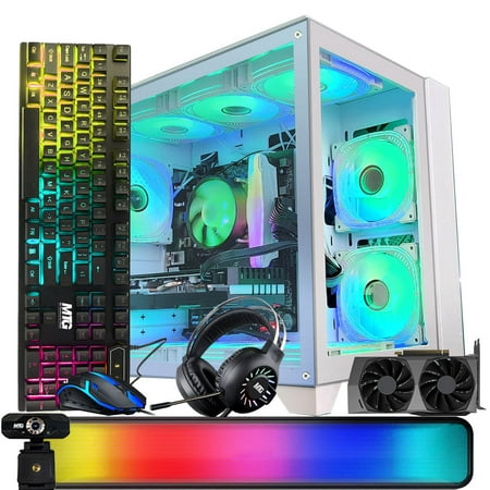 MTG Khuno Gaming Tower PC- Intel Core i7 4th Gen, RTX 3060 12GB 192 Bits, 16GB RGB ARGB Ram, 1TB Nvme, Gamer Bundle Combo, Webcam, Win 10 Pro