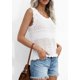 thumbnail image 3 of Top sin mangas de crochet para mujer PRETTYGARDEN, blanco, talla M, 3 of 8