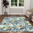 thumbnail image 4 of Ottomanson Machine Washable 100 Dollar Bill Non-Slip Rubberback 5x7 Money Rug, 5' x 6'6", Multicolor, 4 of 8