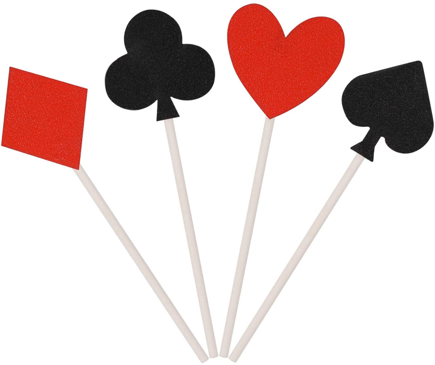 MonMon & Craft Casino Cupcake Topper | 24 Stück | Schwarz Gold Glitzer | Poker Thema
