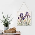 thumbnail image 6 of Iris Wooden Hanging Sign Flower Art Iris Gifts Spring Flower Door Sign Spring Door Decor Rustic Farmhouse Decorations for Home Kitchen Bedroom Cafes Bar Sign 12x12 Inches, 6 of 8