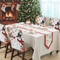 thumbnail image 4 of Christmas Snowman Chair Covers Set of 8 Xmas Poinsettia Birds Balls Snowflake Chair Back Covers Stretch Removable Washable Slipcovers Protector for Dining Room Kitchen Party Decor, 4 of 5