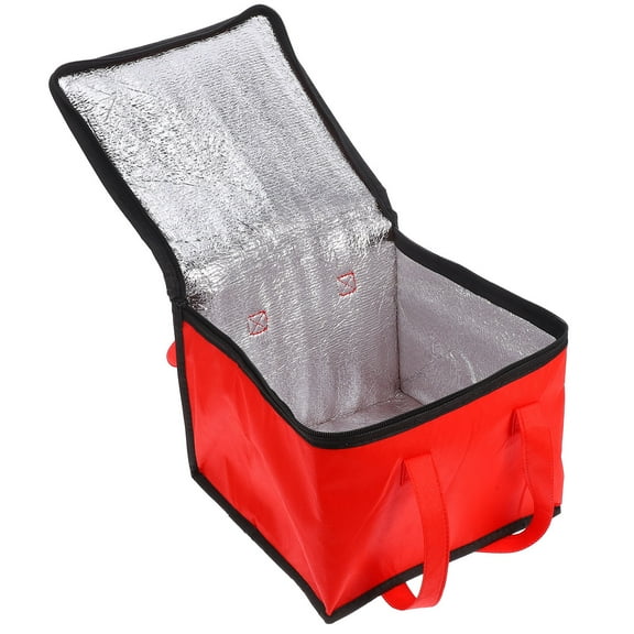 Hytrove Rectangular Insulated Pizza Bag Red 1Set 9.8X9.8X7.5In