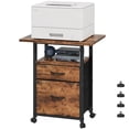 thumbnail image 3 of HIGDBFE File Cabinets with 2 Drawers, Rolling Fabric Filing Cabinet with 24'' Large Tabletop, Printer Stand for Home Office, Fits A4/Letter Size, Rustic Brown, 3 of 11