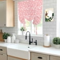 thumbnail image 5 of Spring Flowers Balloon Curtains for Bedroom/Front Door/Bathroom, Country Retro Floral Botanical Pink Tie Up Curtains 63 Inch Length Light Filtering Kitchen Curtains Shades for Windows 46"x63", 5 of 8