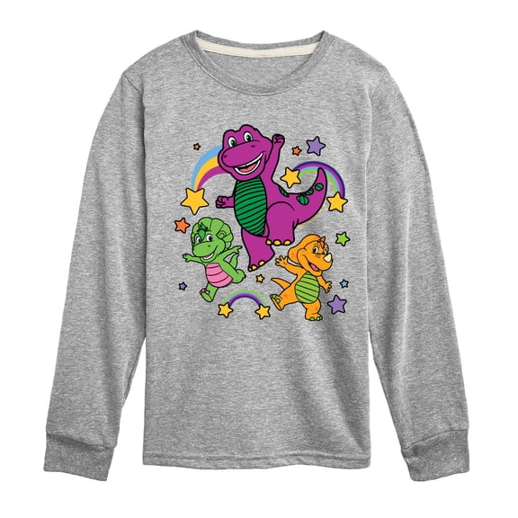 Barney - Group - Youth Boys Long Sleeve Graphic T-Shirt