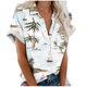 thumbnail image 2 of Fiudx Ofertas Flash Artículos En Oferta Blusas de Manga Corta con Estampado Hawaiano, Cómodas E Informales, a La Moda, para Mujer, 2 of 5