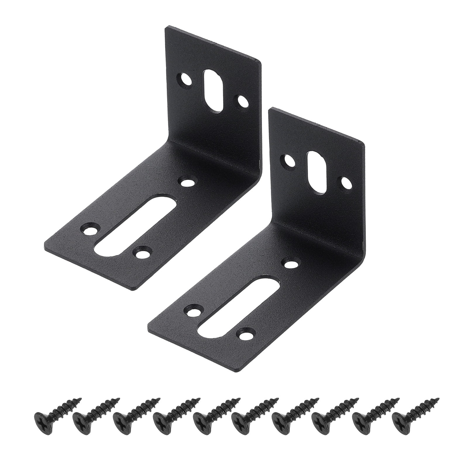 Heavy Duty Black Steel Corner Brackets – 8 Pack, 5x3 Inch, Supports 35 Lbs Per Pair