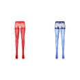 thumbnail image 1 of 2 Pack(Bleu 1PCS & Rouge 1PCS) Multipack Saint-Valentin pour Femmes Collants Brillants Sans Entrejambe Lingerie Sportive, 1 of 4