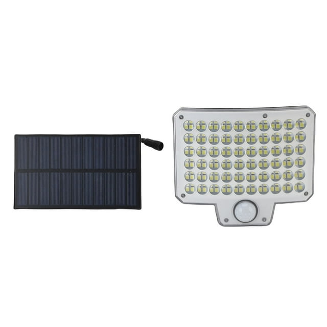 Luz Solar Para Valla, 240 LED, 6500 K, Luz Solar Blanca Fría Para Exteriores, Sensor De Movimiento, 3 Modos De Iluminación Para Garaje