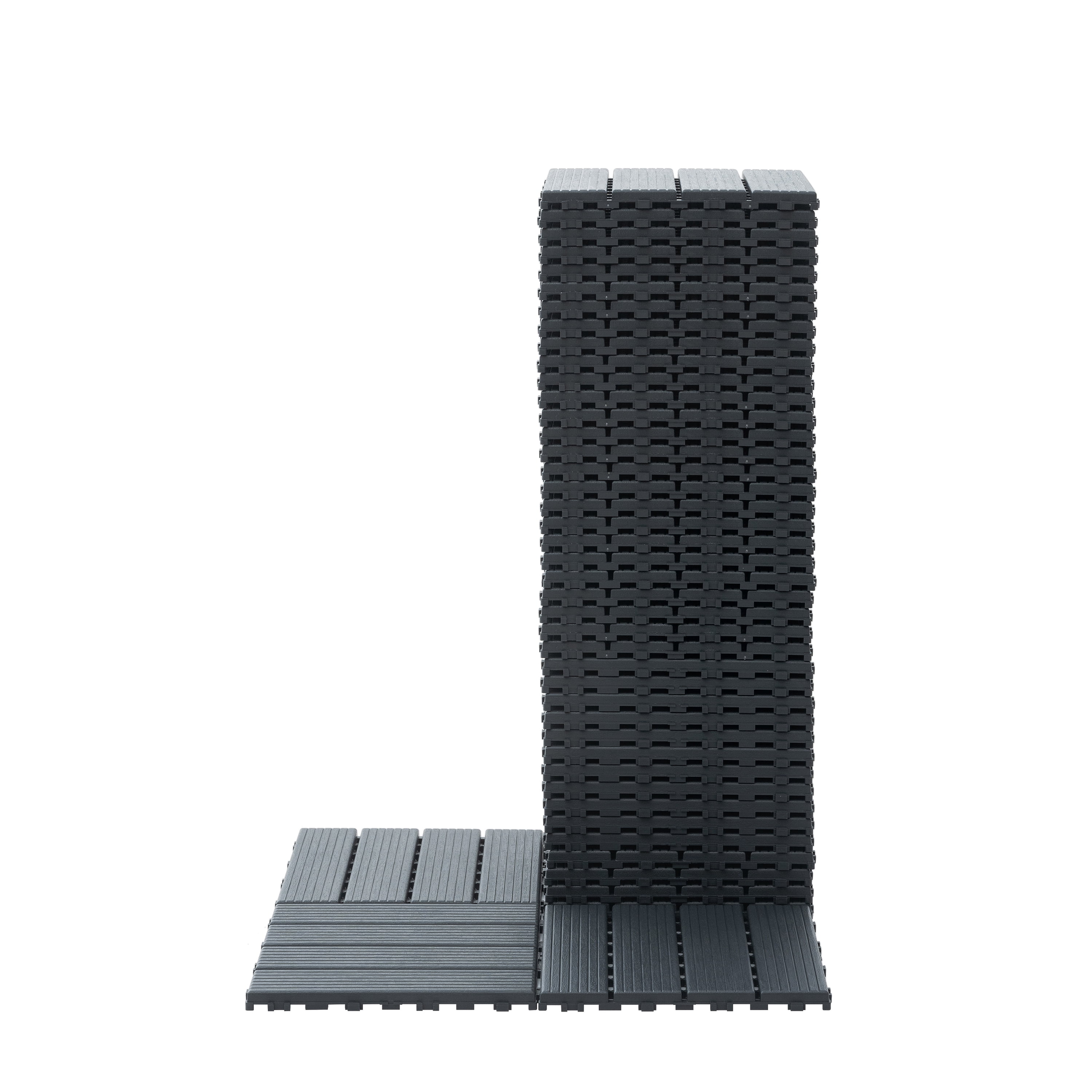 Deck Tiles 44 Pack 12"x12" Waterproof All-Weather Outdoor Floor Tiles, PP Material Patio Decking Tiles for Poolside Balcony Backyard Garden Porch