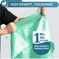 thumbnail image 5 of XIQIYY Large Garbage Bags 13 Gallon/49 Liter,0.98 Mil Thicken Tall Kitchen 50L Trash Bags for Lawn Kitchen,Home,Office,Green,60 Counts Light Green (Fits 10-15 Gallon Bins), 5 of 6