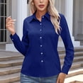 thumbnail image 6 of Lmueinov Women's Long Sleeve Button Down Dress Shirts Lapel Collar Slim Fit Work Blouses Wrinkle Resistant Office Business Casual Tops, S-5XL, 6 of 7