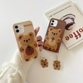 thumbnail image 6 of Phone Case for iPhone 15 Plus Case Cute iPhone Case with Keychain Funny iPhone 15 Plus Case Bear Khaki 3D iPhone Case Soft Silicone Shockproof Protective Case Cover for Women Girls, 6 of 13