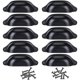 thumbnail image 1 of Juego de 10 tiradores de pomo de puerta JAMW para decoración de cajones de armarios color negro 98 mm Sencillez, 1 of 3