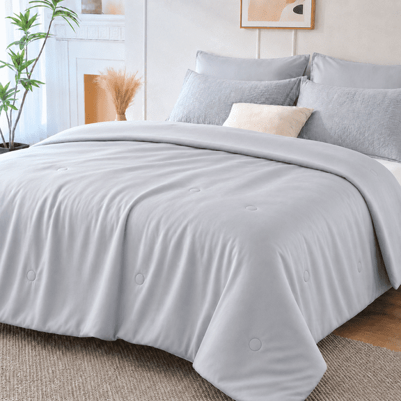 Merryhome Cooling Comforter Twin 66x86 in, Ultra Soft Lightweight All Season Comforter, Breathable Cooling Blanket for Hot Sleepers, Gray