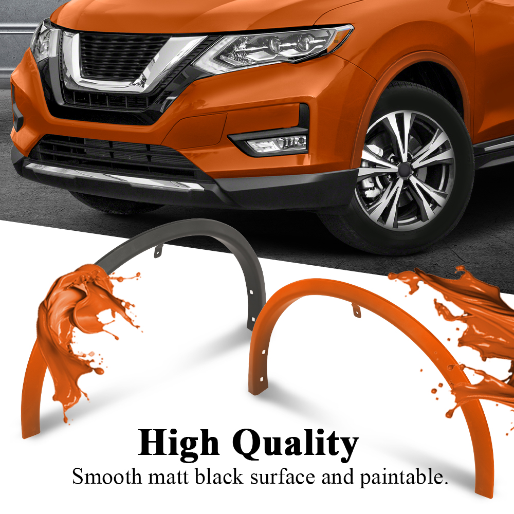 KARPAL Front Fender Trim Set For 2014-2020 Nissan Rogue - Driver & Passenger Side (2PCS)