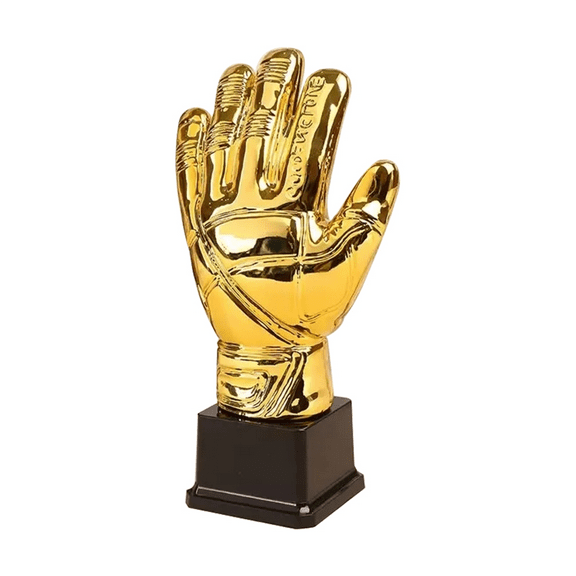Football Trophy Goalkeeper Trophy Gloves Shape Large Gold Trophy Cup for Match Sports Spelling Bee Competitions,1 x Trophy,As Shown