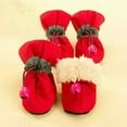 thumbnail image 4 of Botas para perros Salvador antideslizantes ajustables reflectantes cálidos para suelos de madera dura 1 Rojo 3.5cmx2.5cm, 4 of 7