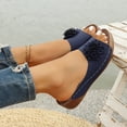 thumbnail image 5 of Fnooota Womens Comfort Sandals, Vacation Casual Slip On Open Toe Wedge Sandals Blue Size 7, 5 of 7