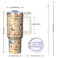 thumbnail image 3 of 40oz Moon Phase Tumbler for Travel Lovers, Travel Themed Coffee Cup With Handle, Double Insulated Spill Proof Lid & Straw, 3 of 5