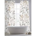 thumbnail image 5 of Grey Brown Botanical Sheer Curtains 84 Inch Length 2 Panels Set, Summer Leaf Watercolor Voile Window Treatment Rod Pocket Curtains Sheers Drapes for Bedroom/Living Room/Kitchen 52"x84"x2, 5 of 7