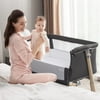 RONBEI Bedside Bassinet for Baby, Baby Bassinets Bedside Sleeper/ Built in Wheels Infant Newborn Baby Cribs