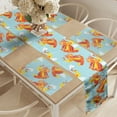 thumbnail image 2 of Ambesonne Phoenix Table Runner & Placemats, Bird Feathers Illustration, Placemat 4 pcs + Runner 16"x90", Vermilion Pale Blue, 2 of 2