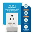 thumbnail image 2 of Ceptics UK Ireland Power Plug Adapter 2 Pack Set, QC 3.0 & PD, Safe Dual USB & USB-C - 2 USA Socket Compact & Powerful - Use in London UAE Dubai Kenya British Hong Kong Type G AP-7 Fast Charging, 2 of 11