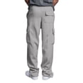 thumbnail image 5 of Hearthz Men’s Soft Breathable Cargo Sweatpants Drawstring Elastic Waist Men Baggy Sweatpants Lightweight Gym Athletic Workout Trousers Pants for Men with Pockets Light Gray XXL, 5 of 9