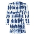 thumbnail image 5 of TSADFHJI Chandail en Molleton Col Rond Femme Grande Taille Pull Manches 3/4 Haut Décontracté Col Rond Imprimé Mode Léger Blouse TG Bleu, 5 of 5