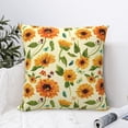 thumbnail image 4 of Fuzoiu Sunflowers And Butterflies Print Square Pillow Cover,Hidden Zipper Design,Luxury Square Pillow Case, Throw Pillow,Couch Cushion-24"x24", 4 of 7