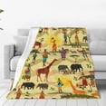 thumbnail image 1 of Balery Ethnic African Manta de Felpa Suave y Acogedora – Cobija de Franela Aterciopelada para Cama, Lavable y Cálida para Sofá, Mascotas, Transpirable-50"x40", 1 of 7
