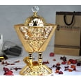 thumbnail image 4 of Arabia Incense/Bakhoor Burner (Mabkhara) -Oud Burner, Metal,Tray Inside 9 inch Tall (Golden), 4 of 4