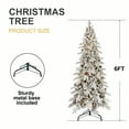 thumbnail image 3 of Snow Flocked PE/PVC Christmas Tree with Pine Cones – 6ft/8ft/9ft Artificial Tree, Pre-Lit LED or Unlit, Metal Stand, 3 of 8