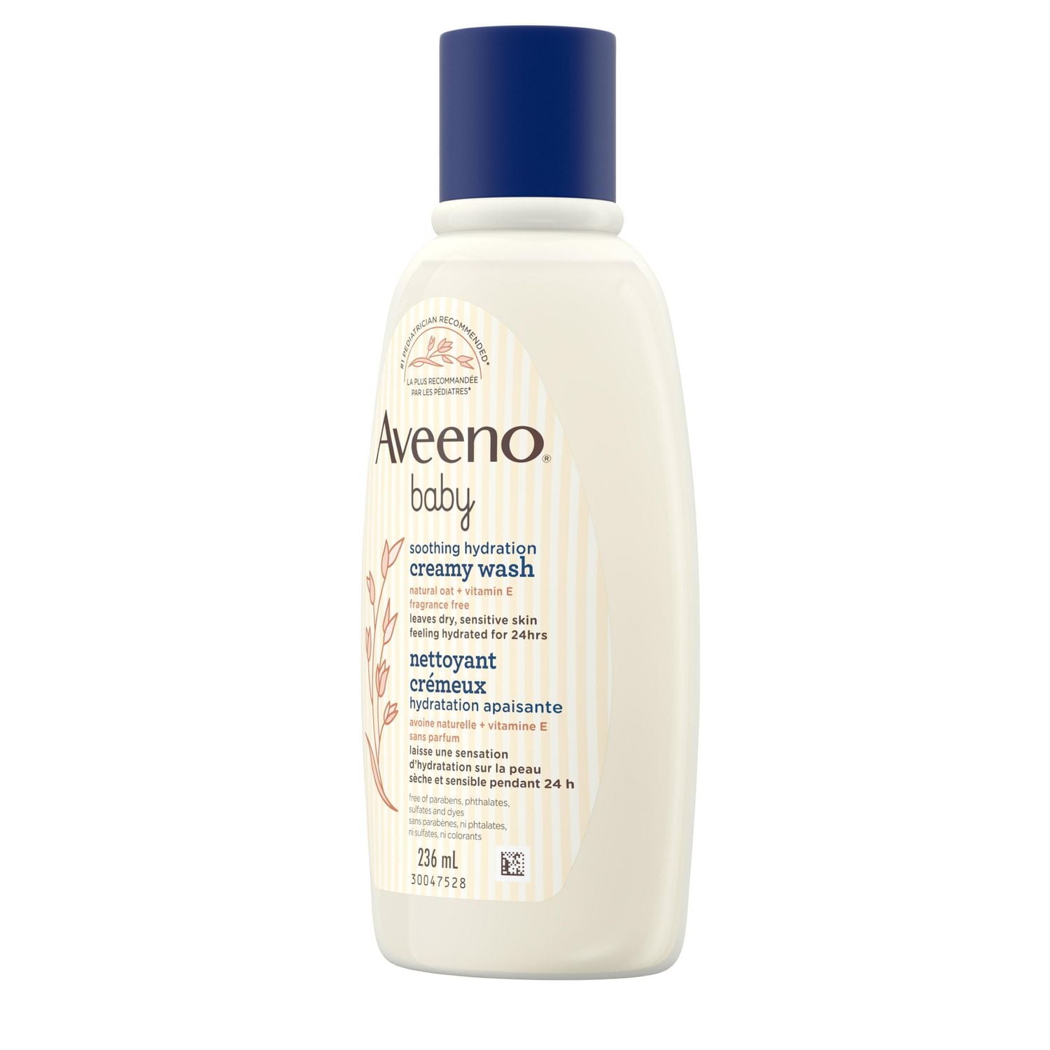 Aveeno Baby Soothing Hydration Creamy Wash for Dry Sensitive Skin - Natural oat + vitamin E - Fragrance-Free, 236 mL