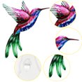 thumbnail image 3 of Escultura de metal con forma de colibrí para colgar en la pared, diseño de pájaro de colores en 3D, para exteriores, 3 of 5