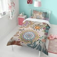 thumbnail image 4 of Boho Bohemia Pioneer Flower Duvet Cover and Pillowcase Set for Single Bedding, Bedroom Accessories for Kids Teens, 4 of 5