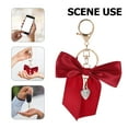 thumbnail image 3 of FELTECHELECTR 1Pcs Red Bowknot Keychain Bag Pendant with Zinc Alloy Ribbon, 3 of 8