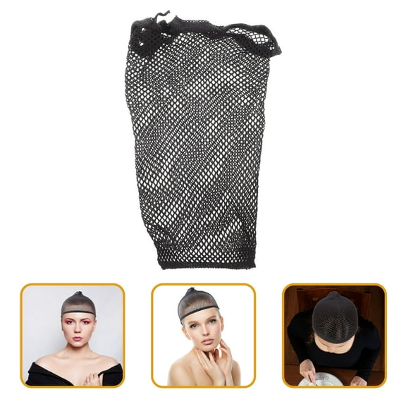 OFFIGAM 10Pcs Wig Caps for Men Black Elastic Fiber Round Shape Keep Hair Neat