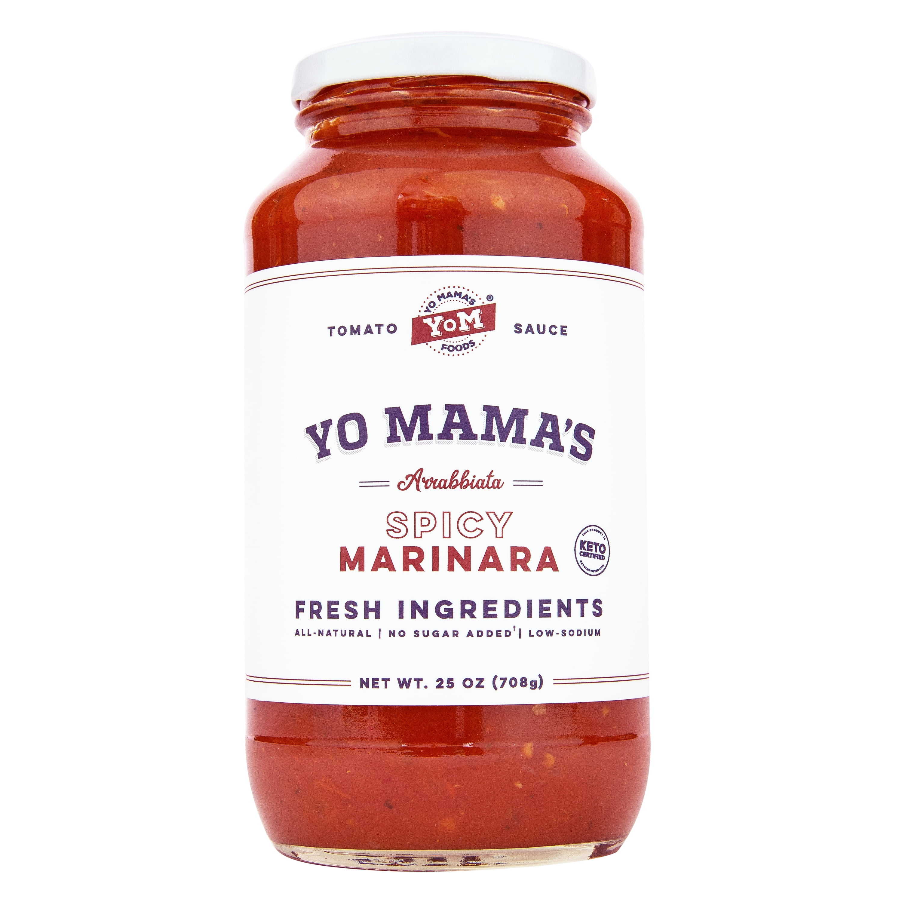 Yo Mama's Foods Spicy Marinara Wine Pasta Sauce No Sugar Added, Low