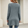 thumbnail image 6 of Feancey Ribbed Knit Open Front Cardigans for Women Mid Length Long Sleeve Loose Sweater Jacket Cozy Casual Knitted Cardigan Jackets with Pockets Light Blue S, 6 of 6