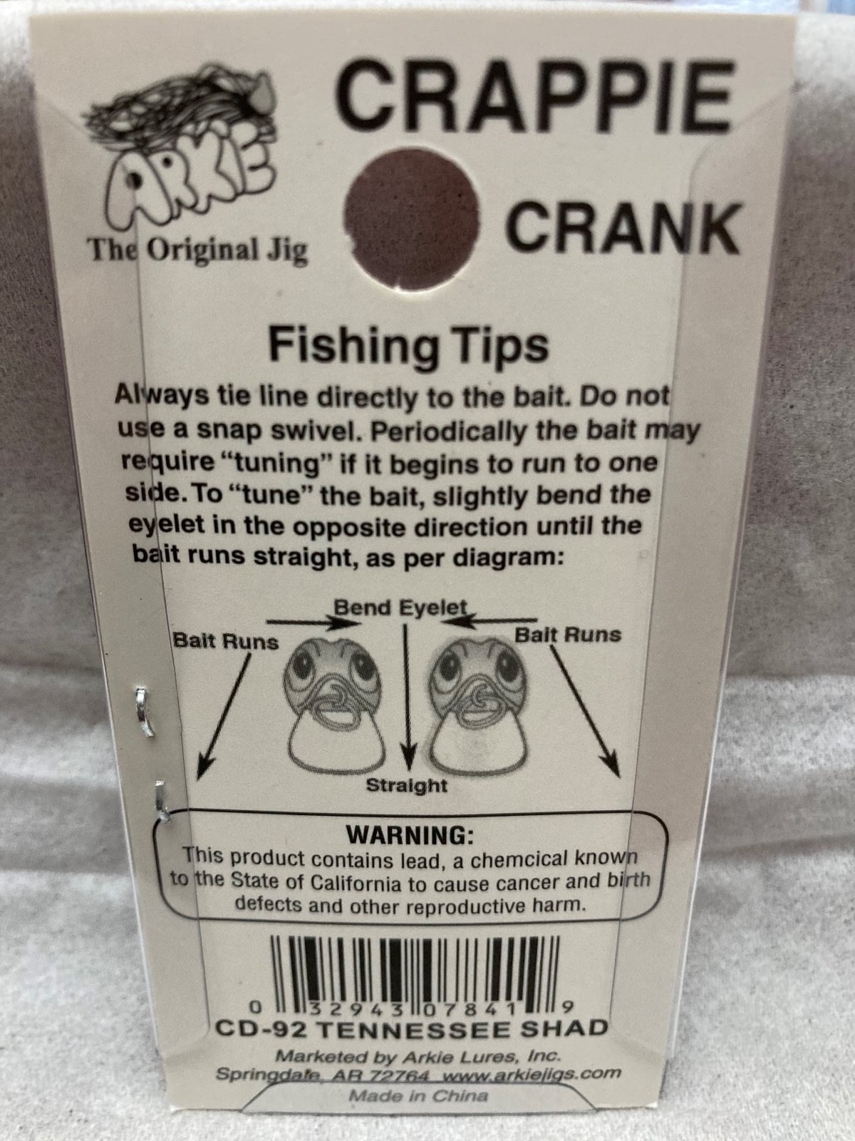 Arkie Lures 220 Series Crappie Crankbait, Color Tennessee Shad
