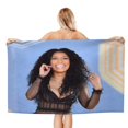 thumbnail image 1 of Nicki Minaj Toalla de playa de secado rápido con diseño temático, regalo para mujeres y niñas, ideal para cumpleaños, fans, amantes de la música, uso en la playa o al aire libre, 78 × 150 cm, 1 of 6